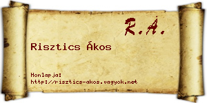 Risztics Ákos névjegykártya